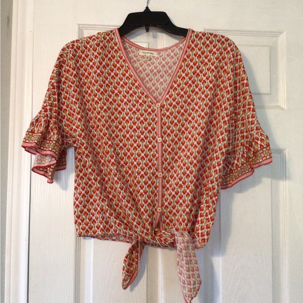 2/$15 Max Studio tie front blouse